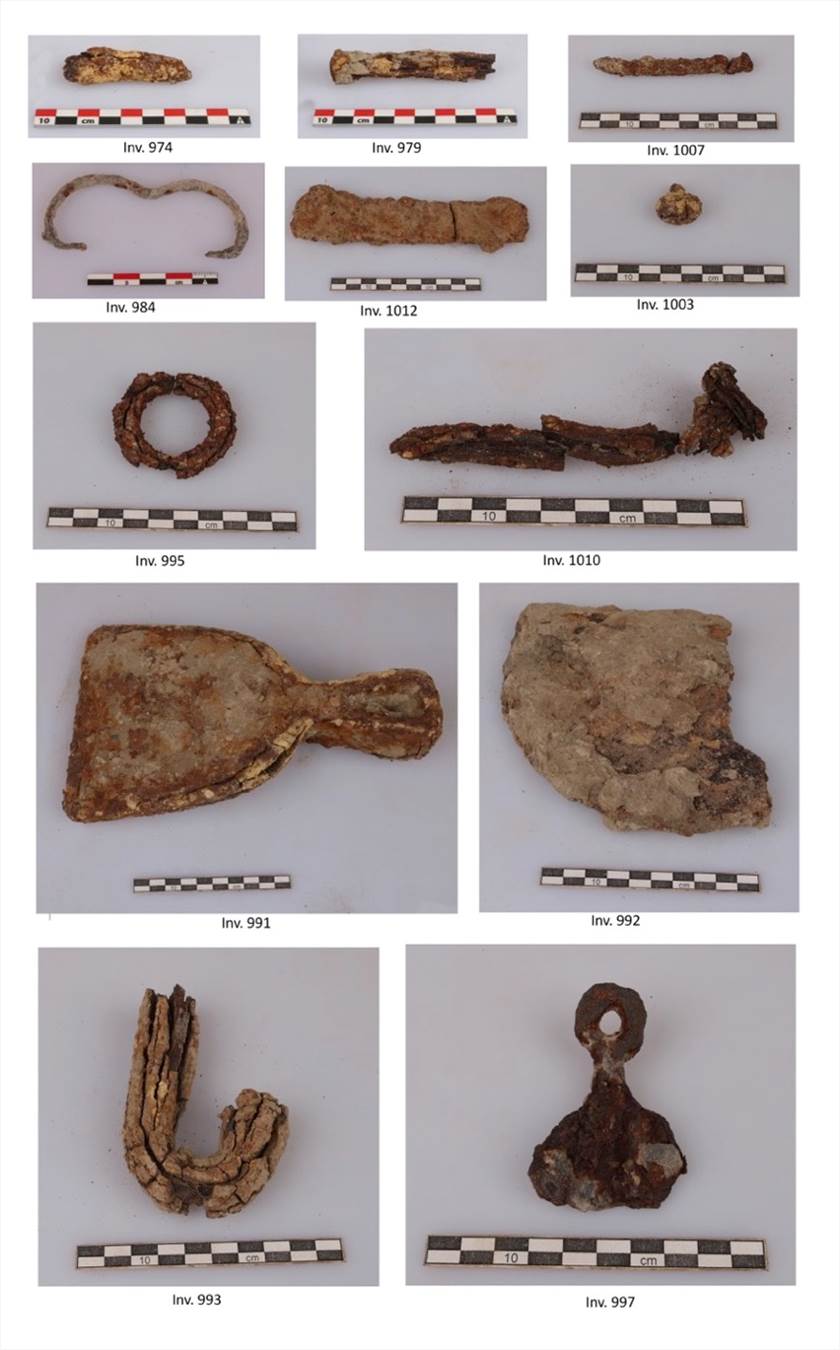 Descrizione: Description: Macintosh HD:Users:silviapozzi:Documents:ARCHEOLOGIA:MISSIONI ESTERO:UZBEKISTAN:VARDANA SITE ARCHIVE:ВАРДАНЗЕ 2023_uzb:Report 2023:Plates:Iron finds.jpg
